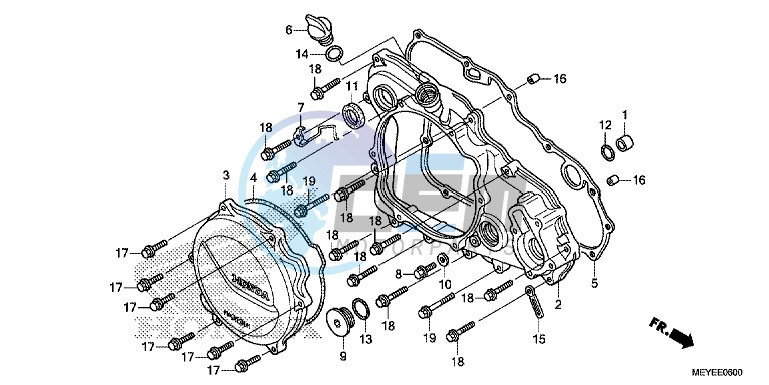 R. CRANKCASE COVER