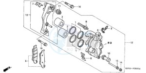 CRF230F9 Europe Direct - (ED / CMF) drawing FRONT BRAKE CALIPER