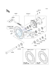 KX 250 R (R6F-R7F) R6F drawing REAR HUB