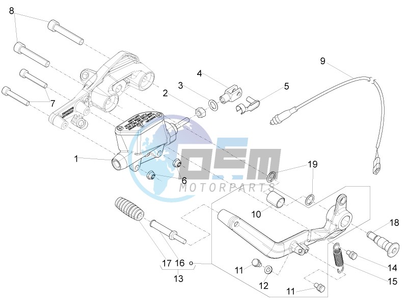 Rear master cylinder