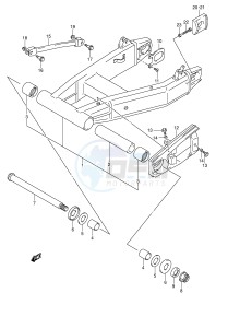 GSX1400 (E2) drawing REAR SWINGINGARM (MODEL K2)