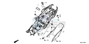 CB650FE CB650F 2ED - (2ED) drawing REAR FENDER