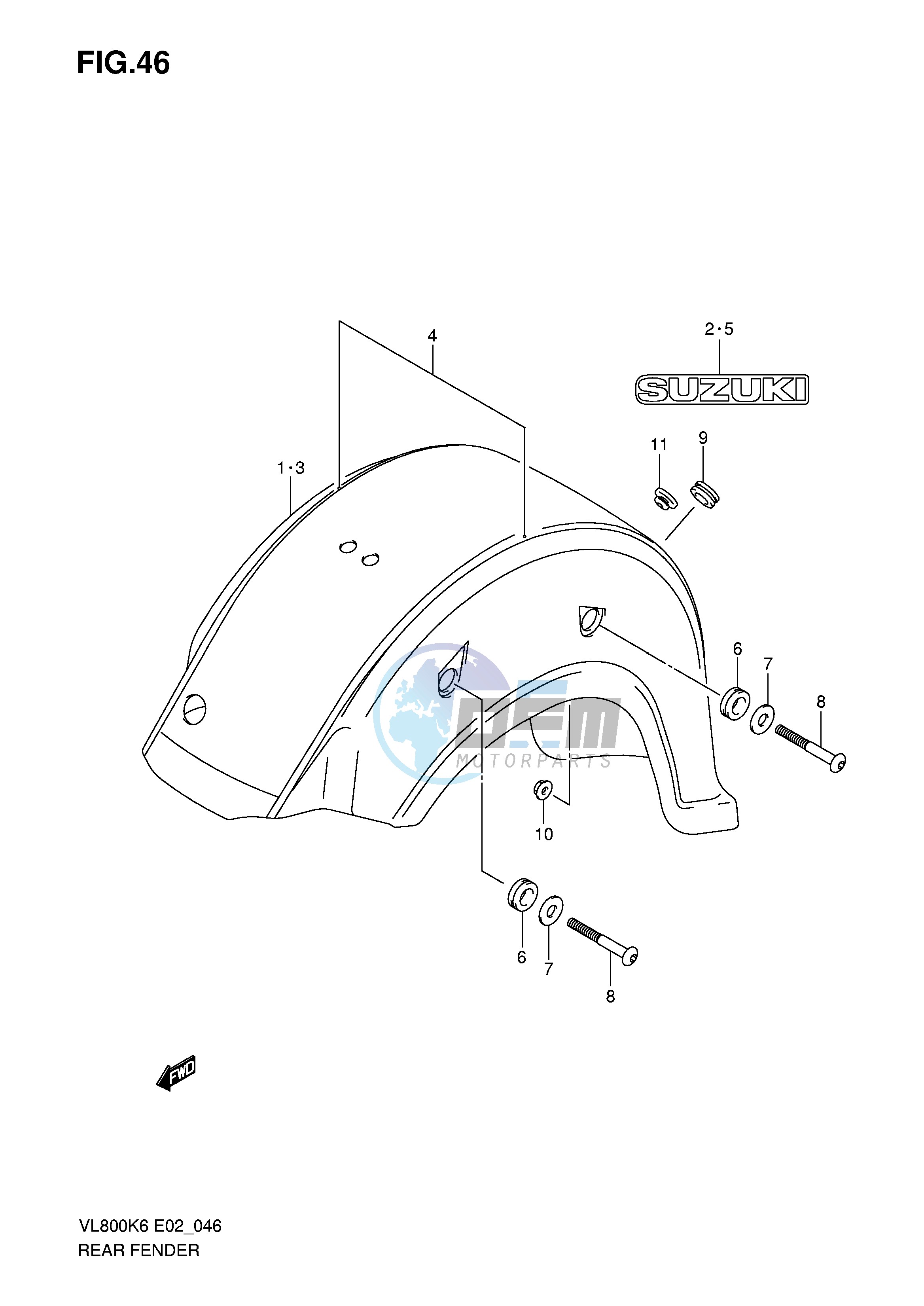 REAR FENDER (MODEL K6 K7)