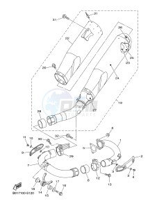 YZ450FX (B917 B918 B919 B919 B91A) drawing EXHAUST