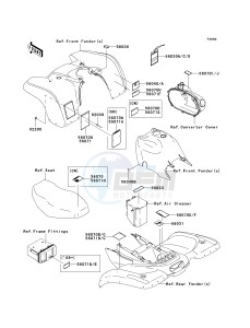 KVF 360 A [PRAIRIE 360 4X4] (A6F-A9F) A6F drawing LABELS