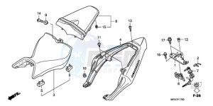 CB1000RA Europe Direct - (ED) drawing SEAT/SEAT COWL