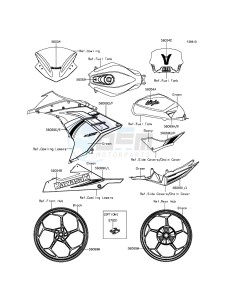 NINJA 300 EX300AEFA XX (EU ME A(FRICA) drawing Decals(Green)