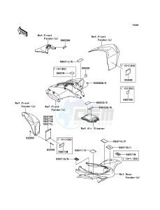 KFX450R KSF450BDF EU drawing Labels