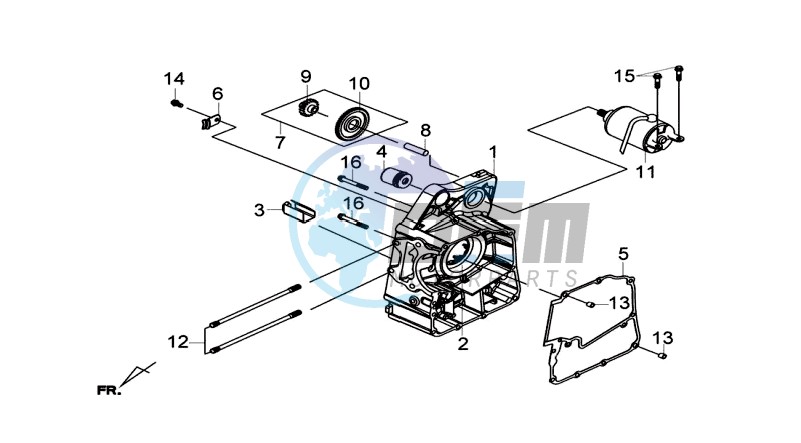 CRANKCASE RIGHT / START MOTOR