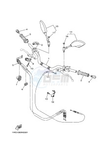 MT07 700 (1WS5) drawing STEERING HANDLE & CABLE