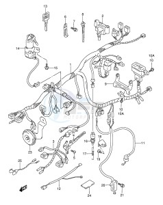 GSX-R1100W (E28) drawing WIRING HARNESS (MODEL S T V W)