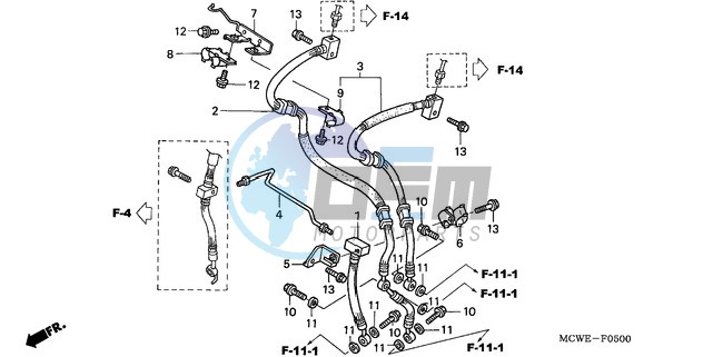 FRONT BRAKE HOSE (VFR800)