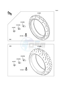 Z1000SX ABS ZX1000HDF FR GB XX (EU ME A(FRICA) drawing Tires