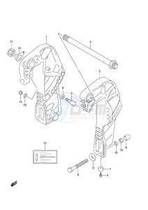 DF 25 V-Twin drawing Clamp Bracket Gas Assist Tilt