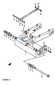 GSX-R750 (J-K-L) drawing REAR SWINGING ARM (MODEL L)