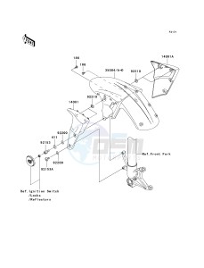 ZX 1000 D [NINJA ZX-10R] (D6F-D7FA) D7FA drawing FRONT FENDER-- S- -