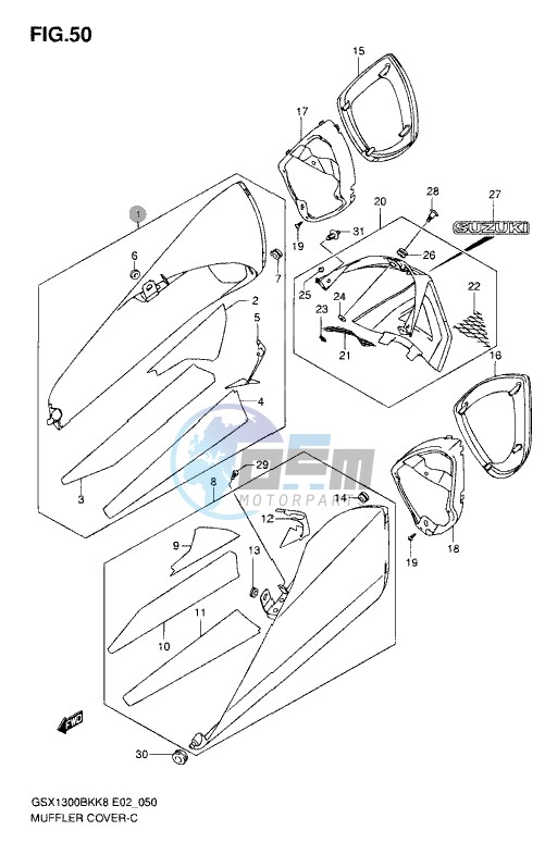 MUFFLER COVER (MODEL K8/K9)