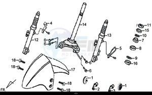 X'PRO 50 (45 Km/h) (AE05W9-EU) (E4) (L8-M1) drawing STEERING STEM FRONT CUSHION