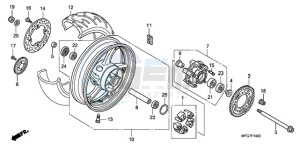 CB600FA9 France - (F / ABS CMF 25K) drawing REAR WHEEL