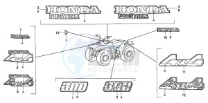 TRX300 FOURTRAX 300 drawing MARK ('95)