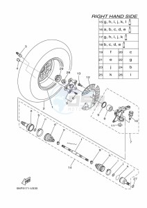 YFM700FWAD GRIZZLY 700 EPS (B4FC) drawing FRONT WHEEL 2