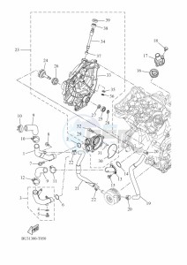 XSR700 MTM690-U (BLH1) drawing WATER PUMP