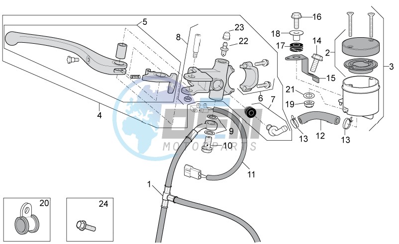 Front master brake cilinder