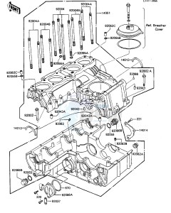 ZX 750 A [GPZ 750] (A1-A2) [GPZ 750] drawing CRANKCASE