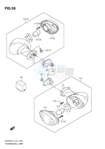 GSF650 (E21) Bandit drawing TURNSIGNAL LAMP (GSF650UL1 E21)