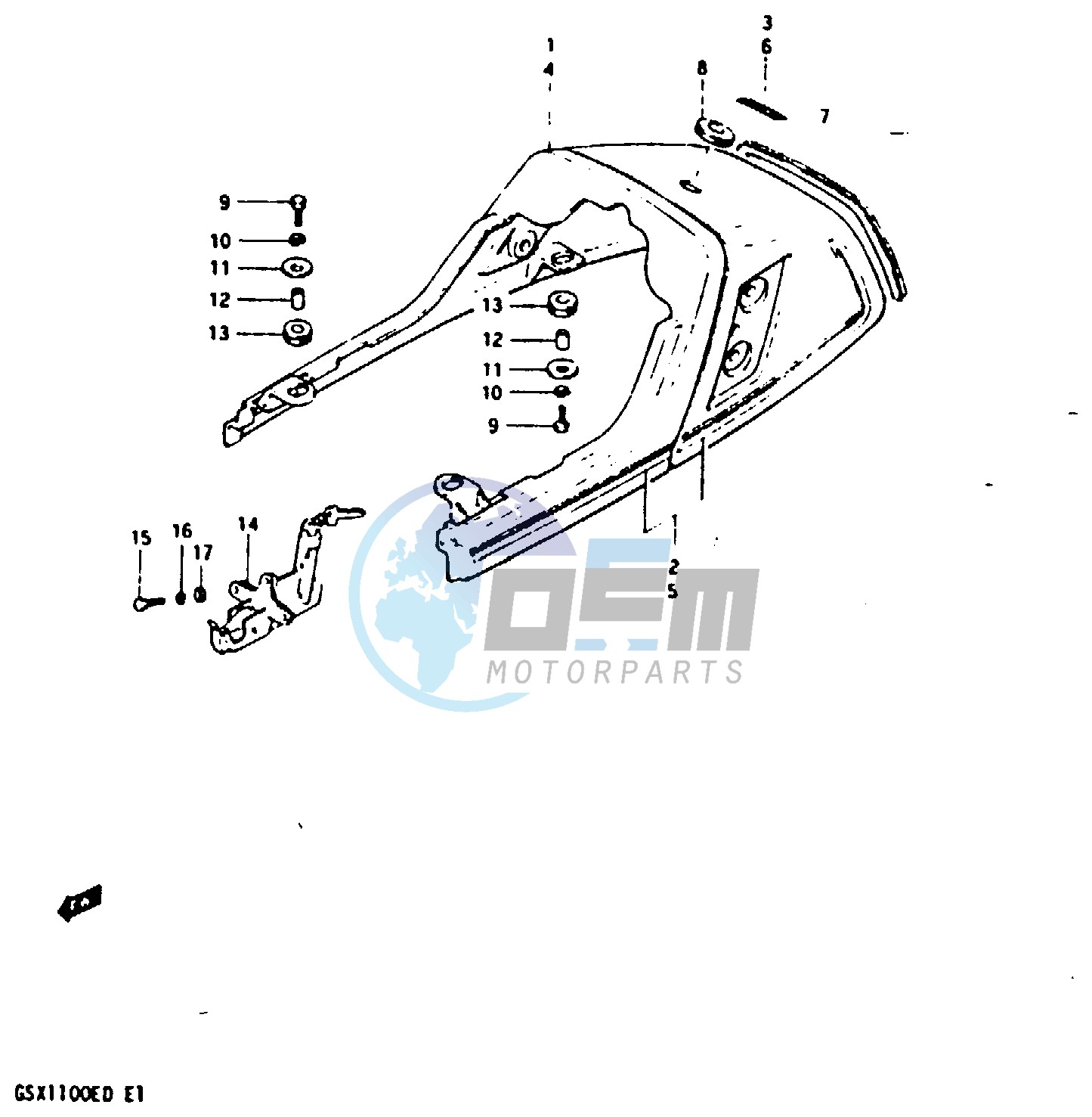 SEAT TAIL COVER (GSX1100XD EXD)