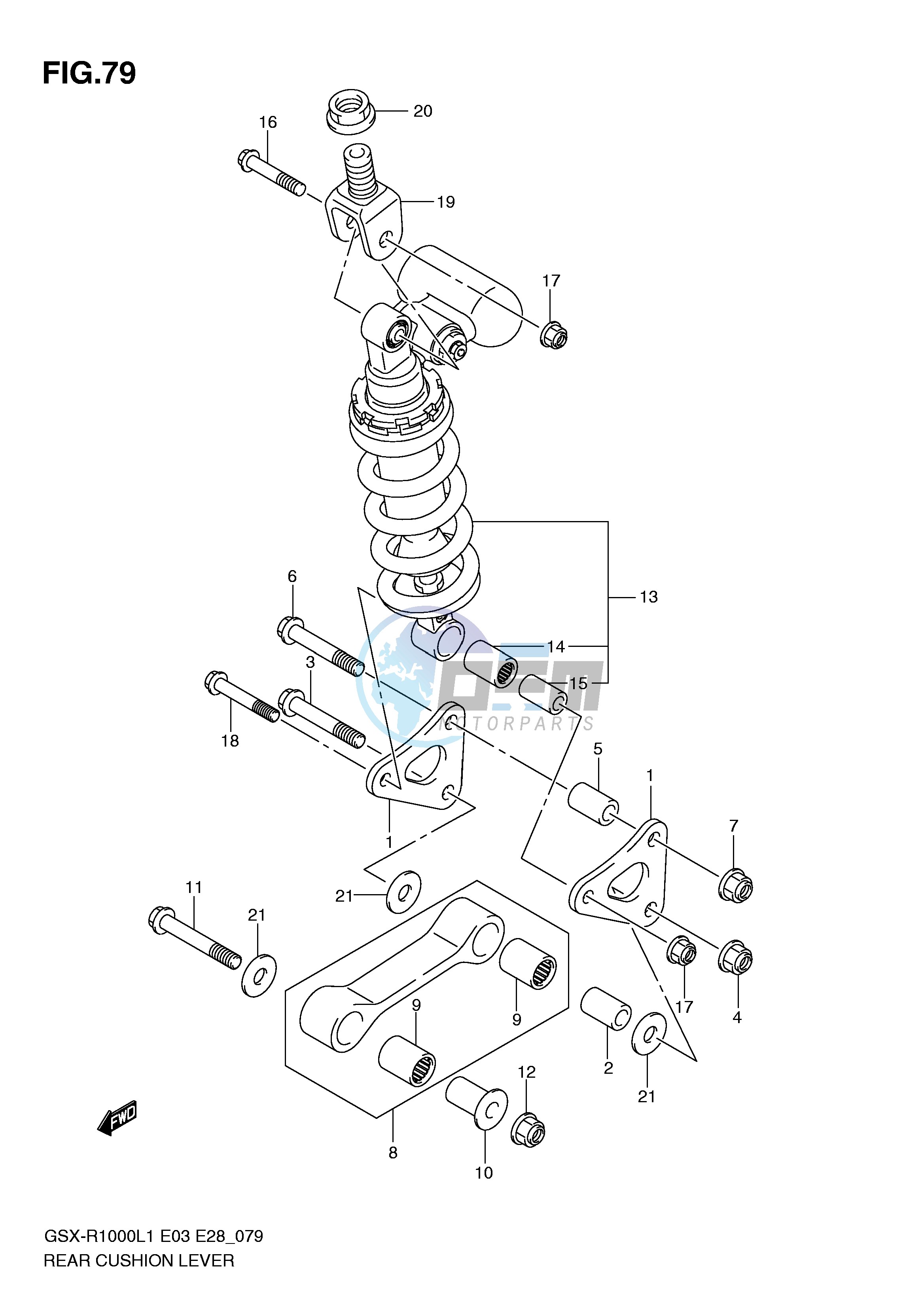 REAR CUSHION LEVER (GSX-R1000L1 E28)