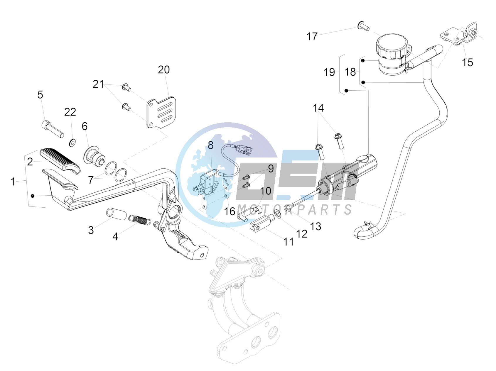 Rear master cylinder