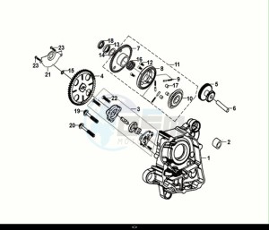 FIDDLE IV 125 (XG12W1-IT) (M0) drawing R CRANK CASE-OIL PUMP ASSY