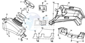 QUADRAIDER 600 drawing FUEL TANK HOUSING