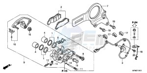 CB1000RAF CB1000R 2ED - (2ED) drawing REAR BRAKE CALIPER (CB1000RA)