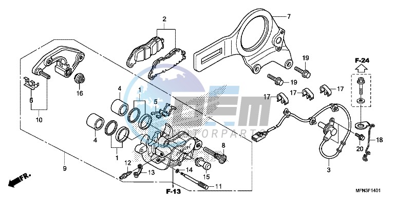 REAR BRAKE CALIPER (CB1000RA)