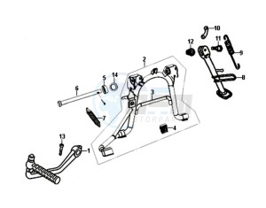 ORBIT II 50 2T NAKED L6 drawing CENTRAL STAND -SIDE STAND- KICKSTARTER PEDAL