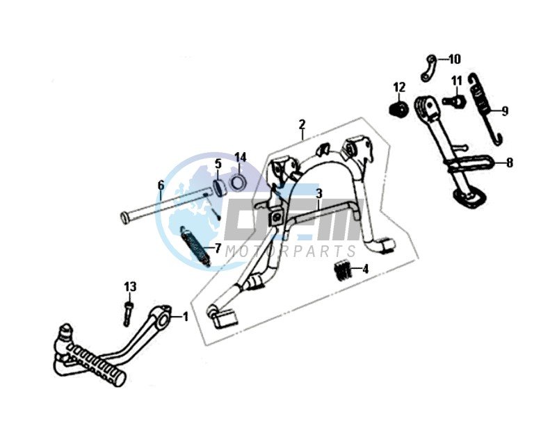 CENTRAL STAND -SIDE STAND- KICKSTARTER PEDAL