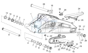 SHIVER 900 E4 ABS (NAFTA) drawing Swing arm