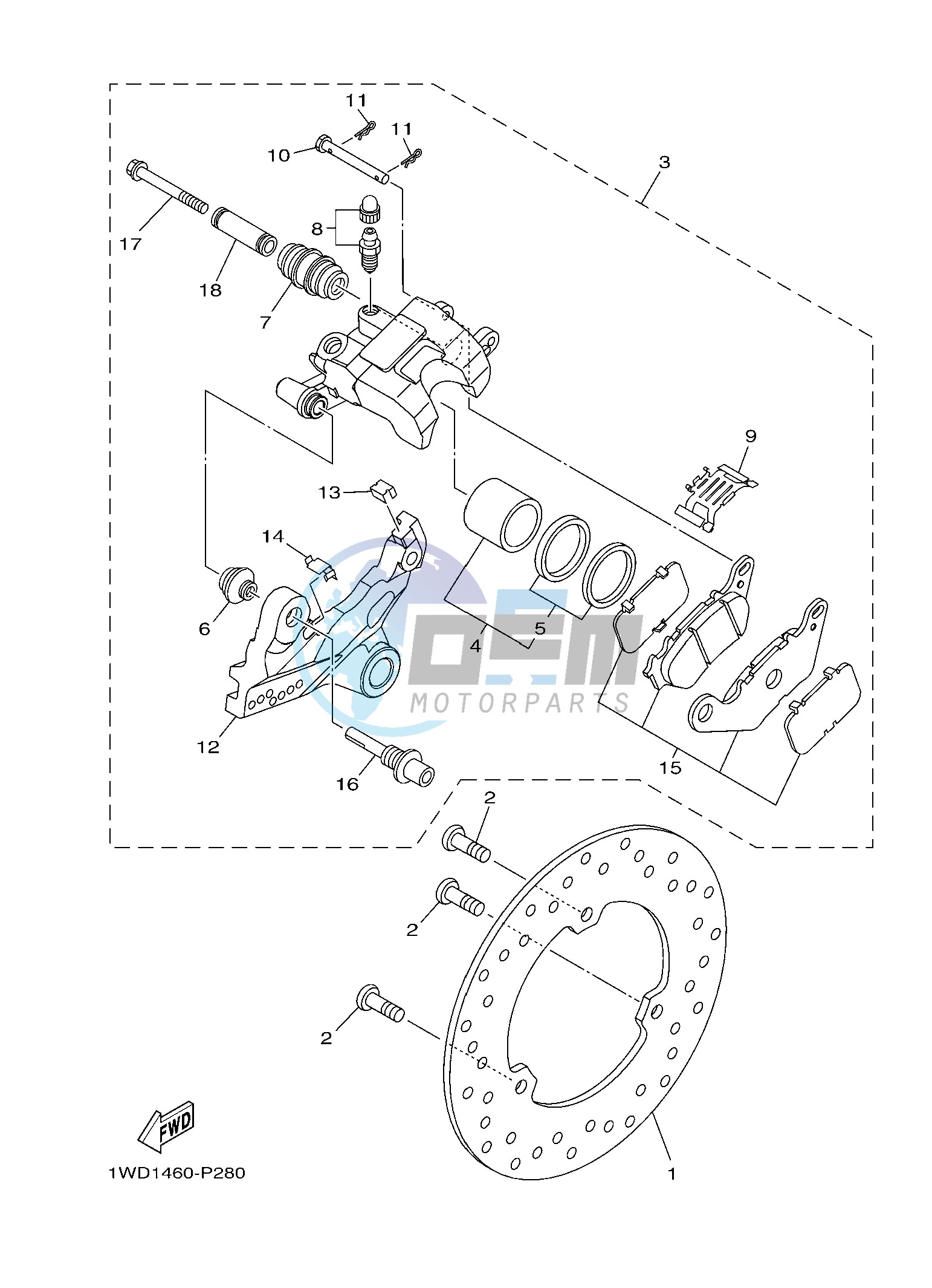 REAR BRAKE CALIPER