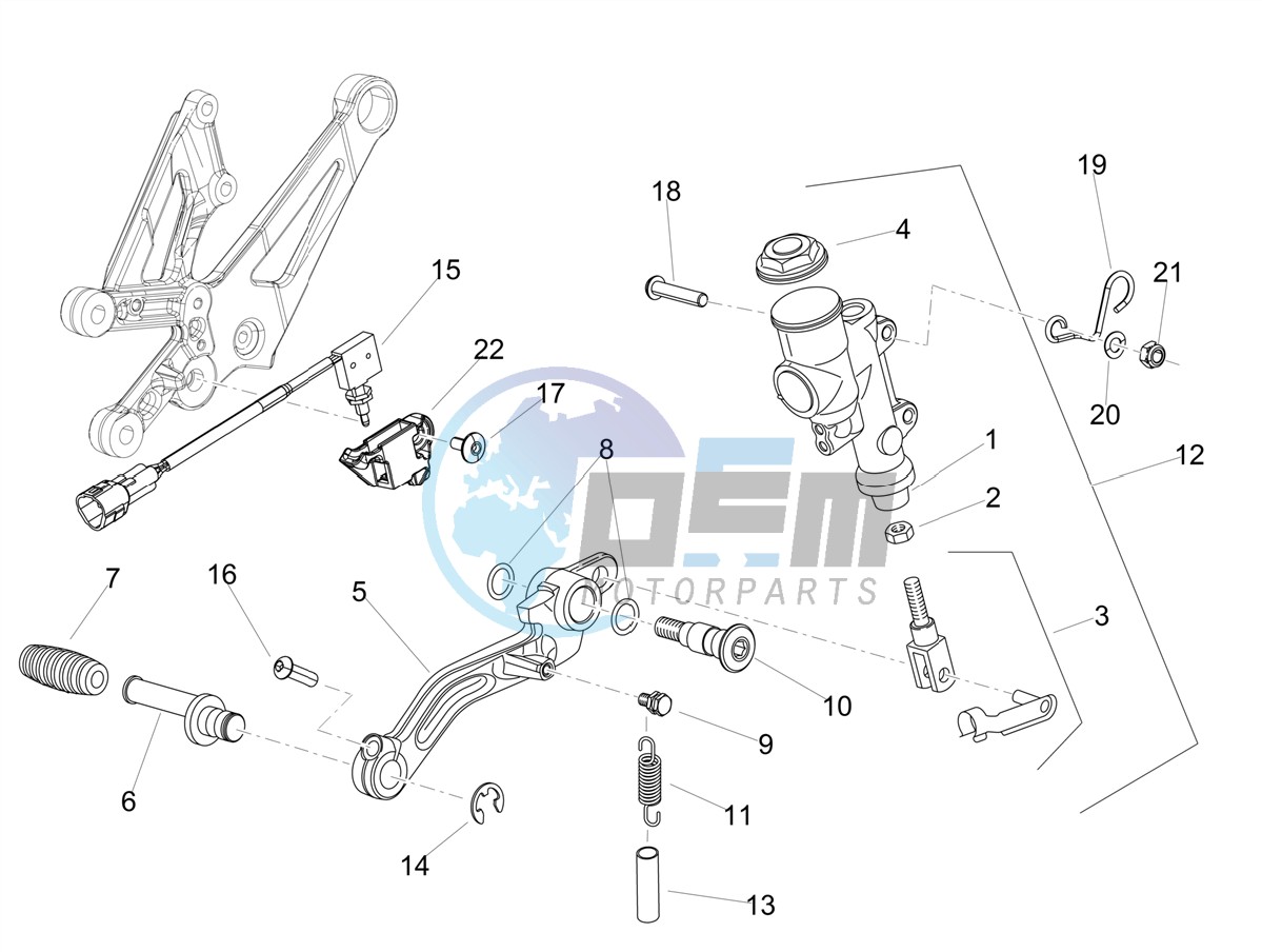 Rear master cylinder