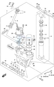 DF 250 drawing Trim Cylinder w/Transom (X) & (XX)