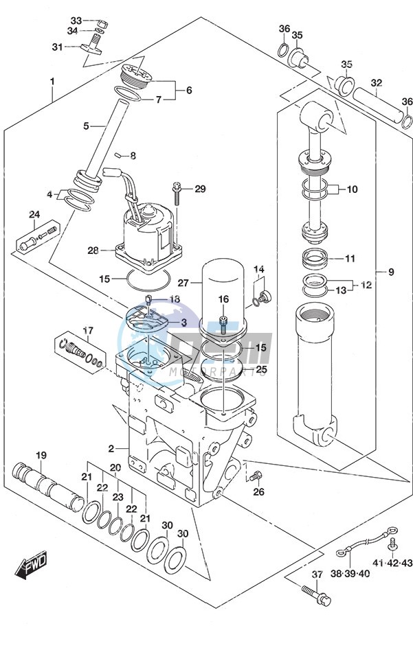 Trim Cylinder w/Transom (X) & (XX)