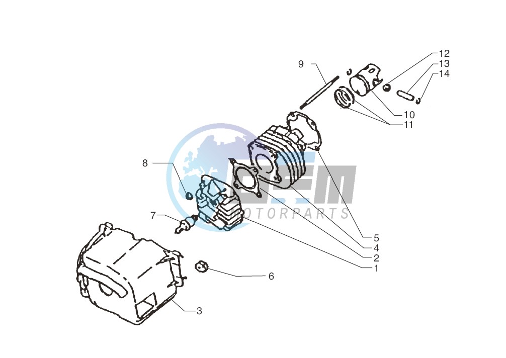 Cylinder-piston-wrist pin assy.