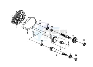 FIDDLE II 50 45KMH NEW ENGINE drawing CRANKCASE - DRIVE SHAFT