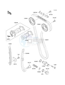 KLX300 A [KLX300R] (A10) A10 drawing CAMSHAFT-- S- -_TENSIONER