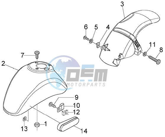 Front and rear mudguard