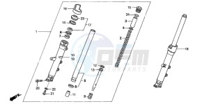 NT650V DEAUVILLE drawing FRONT FORK