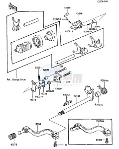 KDX 250 B [KDX250] (B3-B4) [KDX250] drawing GEAR CHANGE MECHANISM