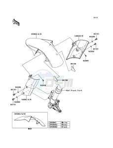 Z1000 ABS ZR1000EDF FR XX (EU ME A(FRICA) drawing Front Fender(s)